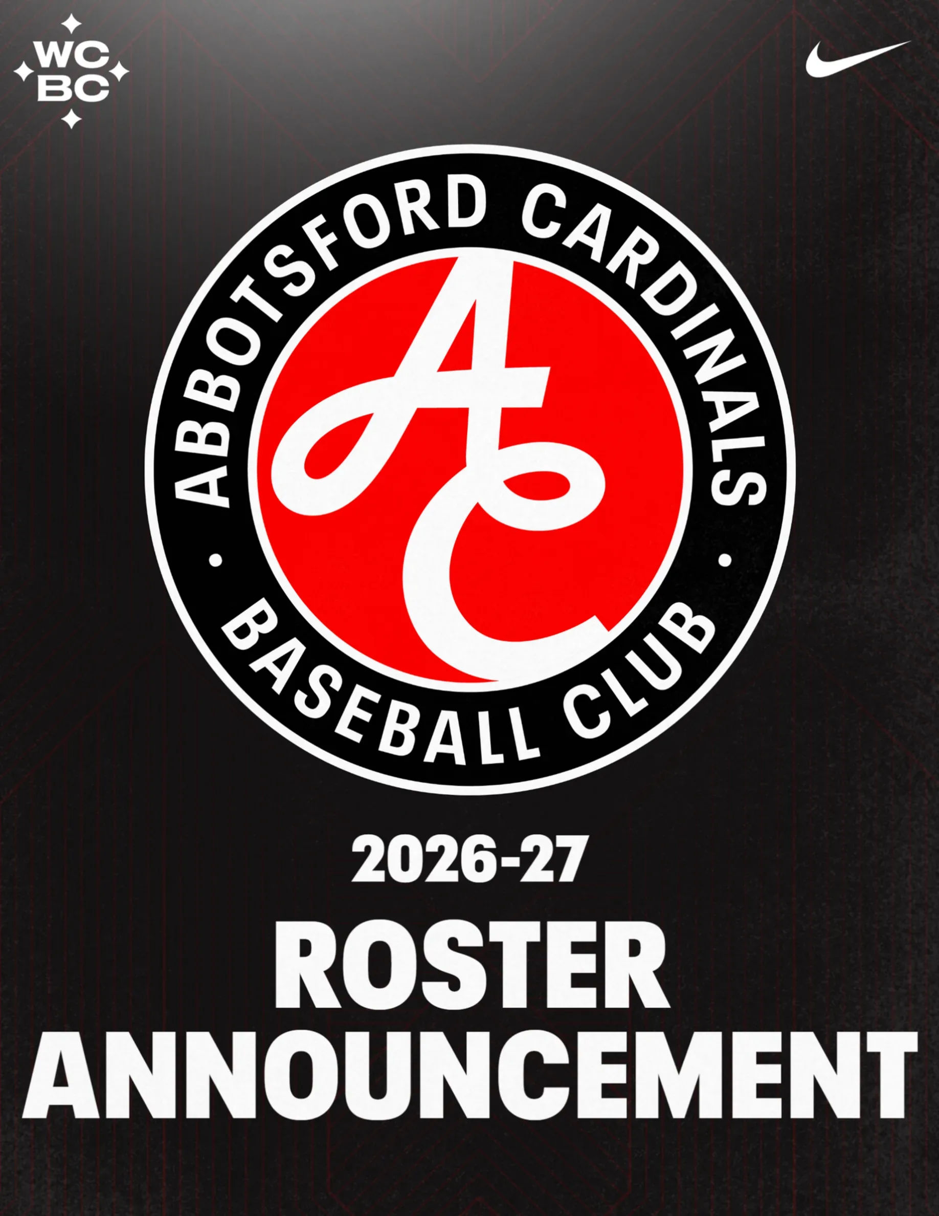 2026-27 Roster Announcement, Abbotsford Cardinals Baseball Club